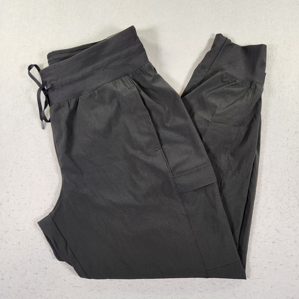 CALIA Women Journey Trueligh Cargo Joggers Black Stretch Active Pants Large NWT